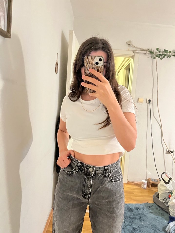 Trendyolmilla Antrasit  Rahat Kesim Kadın Kot Pantolon - Görsel 4