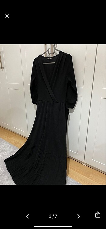 s Beden Siyah kuşaklı elbise