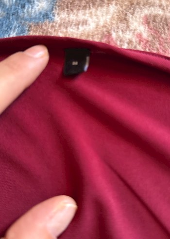 Trendyol & Milla Bordo Drapeli Straplez Uzun Kollu Bluz