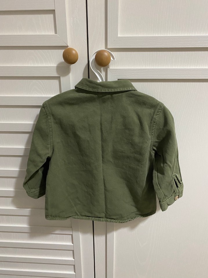 Erkek Çocuk Haki Düğmeli Uzun Kollu Gömlek - Görsel 2