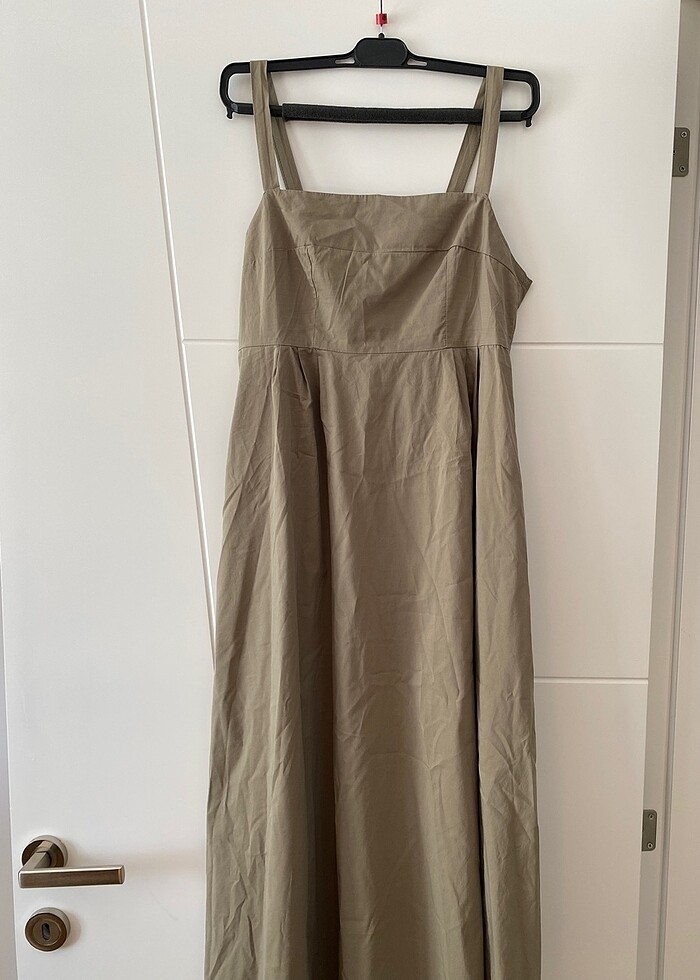 Kadın kare yaka düz elbise - Görsel 2