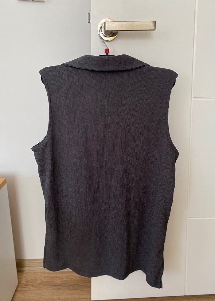 Kadın polo yaka düz bluz - Görsel 2