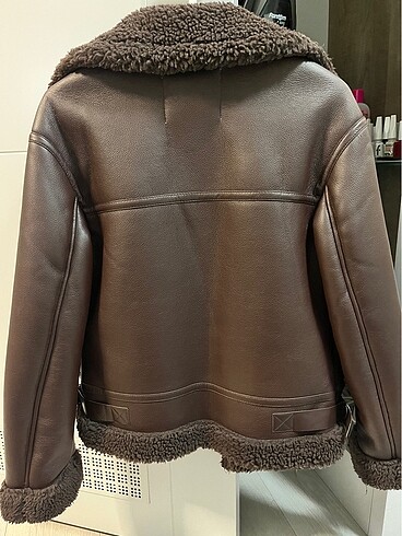 xs Beden kahverengi Renk Bershka içi kürklü ceket mont
