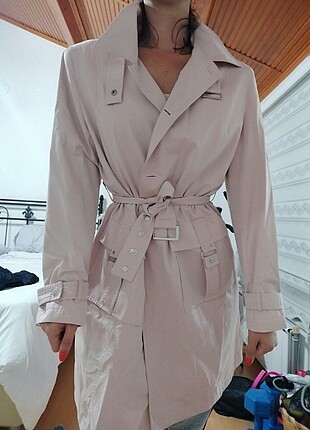Pastel pembe trenchcoat