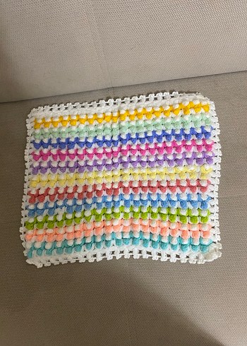 Bohem Tarzı Beyaz El Yapımı Örgü sabun bezi - Görsel 7