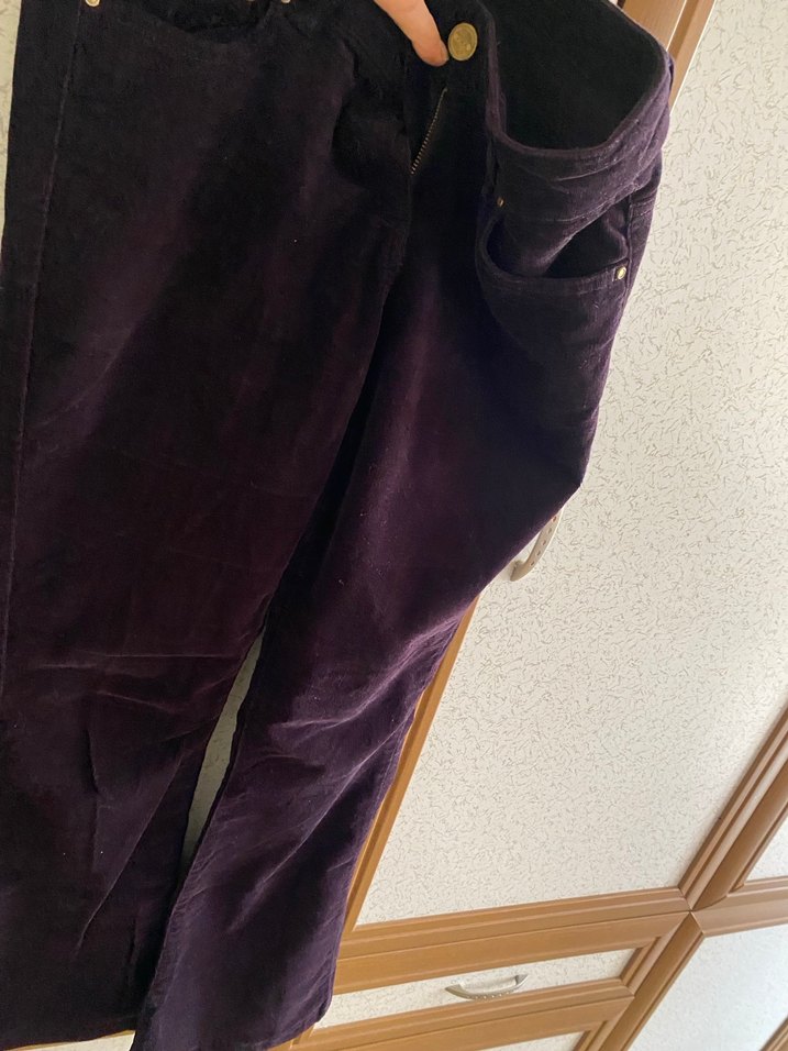 Mor Süet Kadın Kumaş Pantolon - Görsel 4