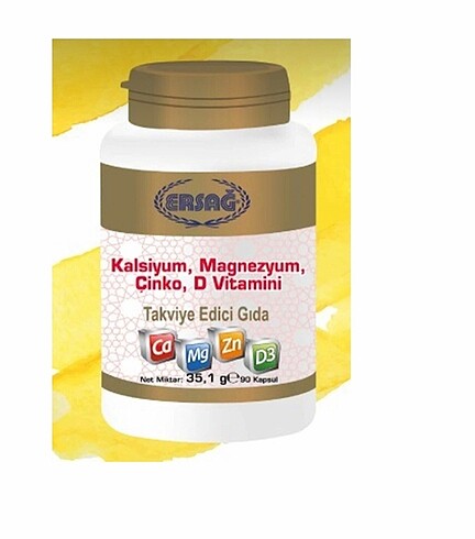 Ersag kalsiyum çinko d vitamini ve magnezyum