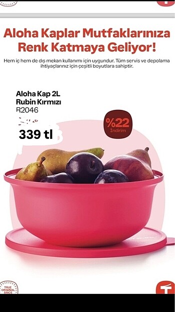 Tupperware aloha kap