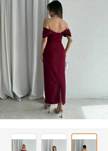 Zara Bordo Drapeli Straplez Uzun Elbise