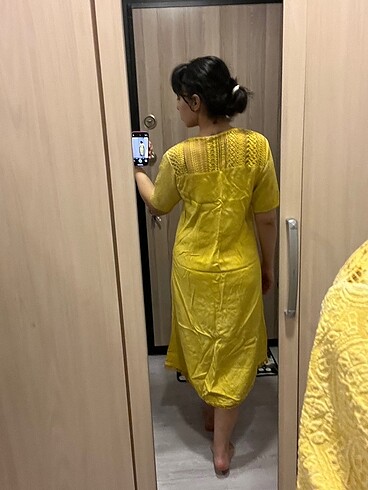 42 Beden sarı Renk Hardal sarısı elbise