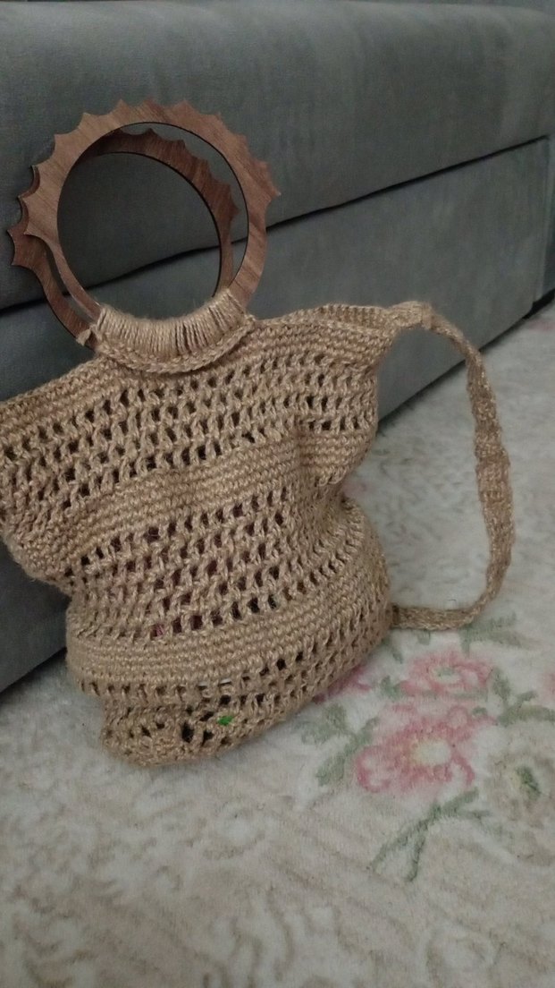 Bej Örgü Bohem Kadın Çanta - Görsel 2