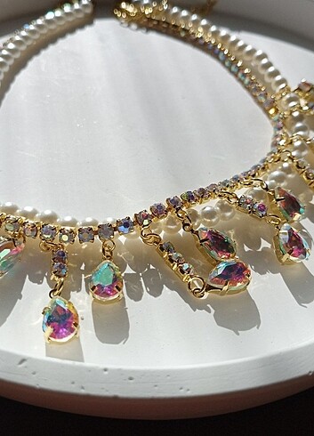 İncili parıltı deluxe kolye - Görsel 4