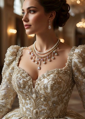 İncili parıltı deluxe kolye - Görsel 3