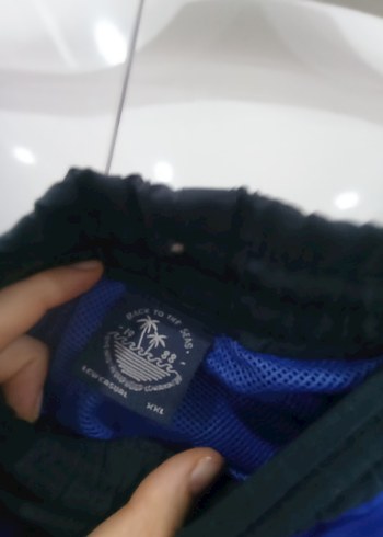 Düğmeli Mavi Erkek Midi Yüzme Şortu - Görsel 3