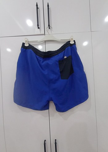 Düğmeli Mavi Erkek Midi Yüzme Şortu - Görsel 5