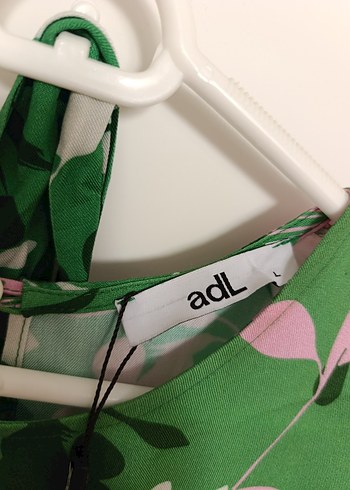 Adl Yeşil Çiçek Desenli Midi Kadın Elbise - Görsel 4