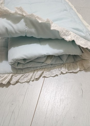 Aziz Bebe Nakış Detaylı Mavi Keten Bebek Uyku Seti - Görsel 9