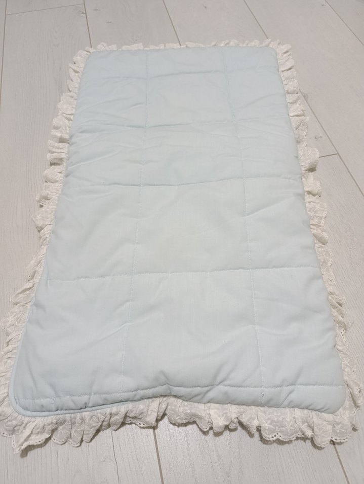 Aziz Bebe Nakış Detaylı Mavi Keten Bebek Uyku Seti - Görsel 5