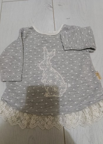 3 Ay Beden Dantel Detaylı Nakışlı Bebek Kız Kıyafet Seti