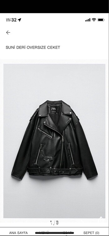 Zara oversize deri çeket