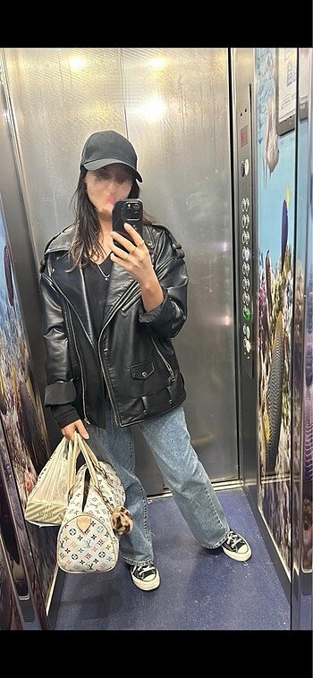 xs Beden Zara oversize deri çeket
