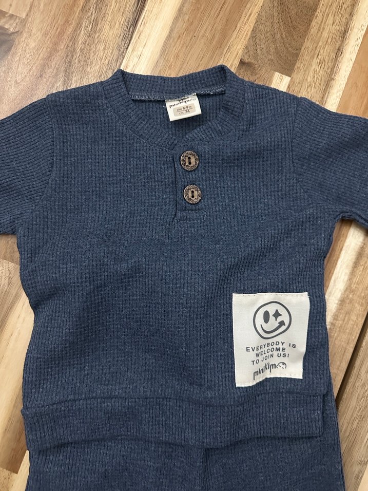 Uzun Kollu lacivert Bebek Takım - Görsel 2