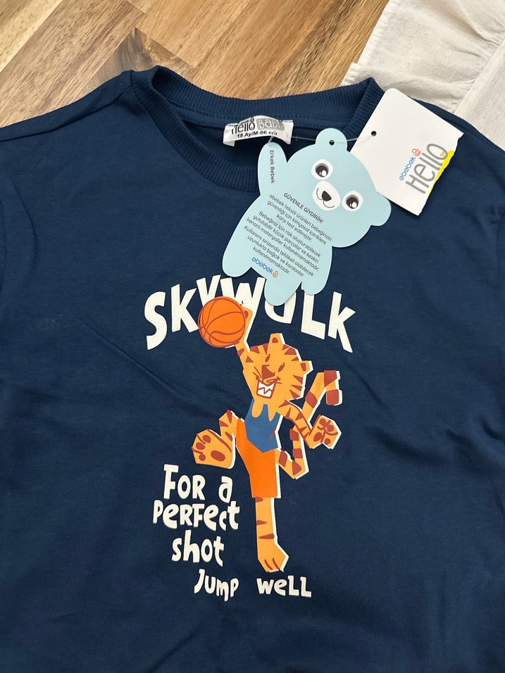 Baskılı Sarı Şortlu Erkek Bebek Takımı - Görsel 4