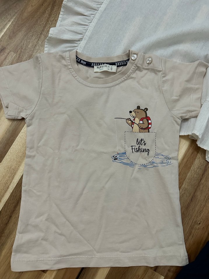 Düğmeli, Baskılı Erkek Çocuk Tişörtü - Görsel 2