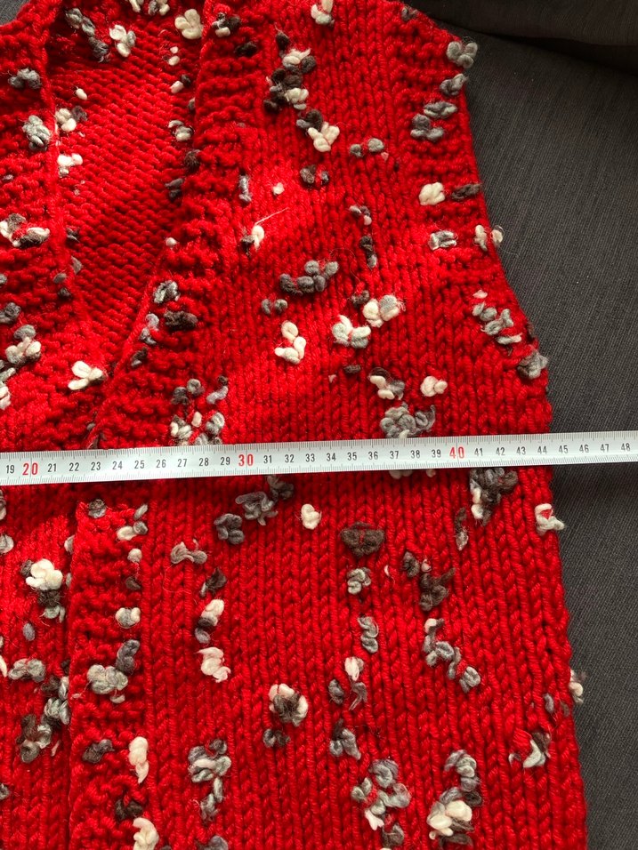 Kırmızı Örgü Kadın Süveter - Görsel 4