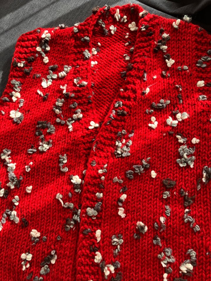 Kırmızı Örgü Kadın Süveter - Görsel 2