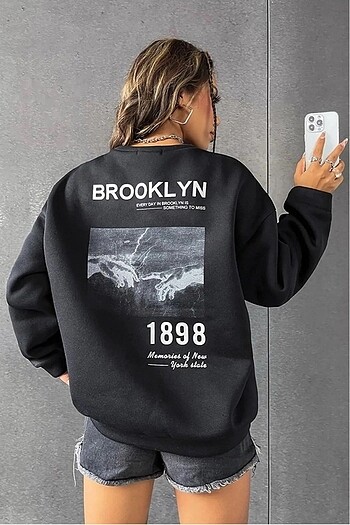 Zara Oversize Siyah Sweatshirt Brooklyn1898