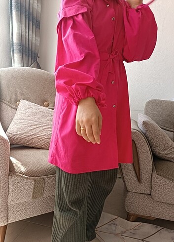 l Beden pembe Renk Hem ceket hem tunik 