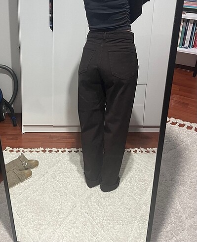 36 Beden kahverengi Renk Zara acı kahve jean