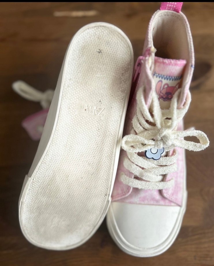 Kız Çocuk Pembe Bağcıklı ve Cırtcırtlı Spor Ayakkabı - Görsel 4