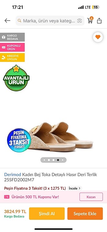 36 Beden Derimod terlik