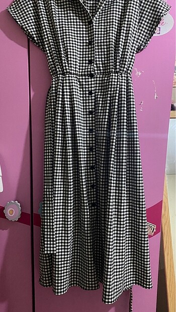 Zara midi boy kısa kol elbise