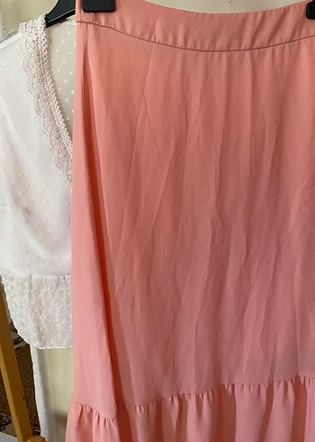Zara Pembe Drapeli Bohem Uzun Etek