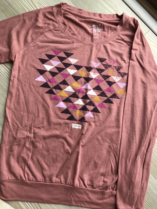 Somon rengi desenli sweatshirt 