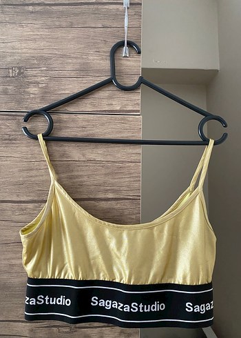 Sarı Parlak Mini Spor Büstiyer