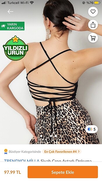 Trendyolmilla ip askılı crop