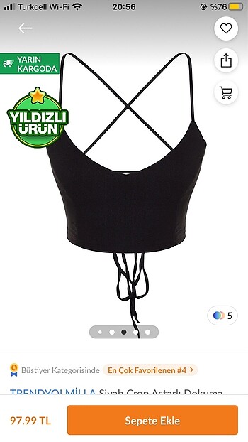 s Beden Trendyolmilla ip askılı crop