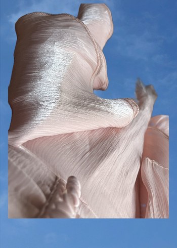 Pudra Renkli Uzun Volanlı Straplez Kadın ABİYE - Görsel 2