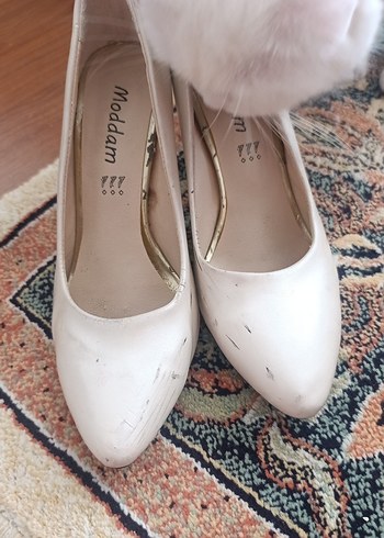 Beyaz Stiletto Topuklu Kadın Ayakkabı - Görsel 2