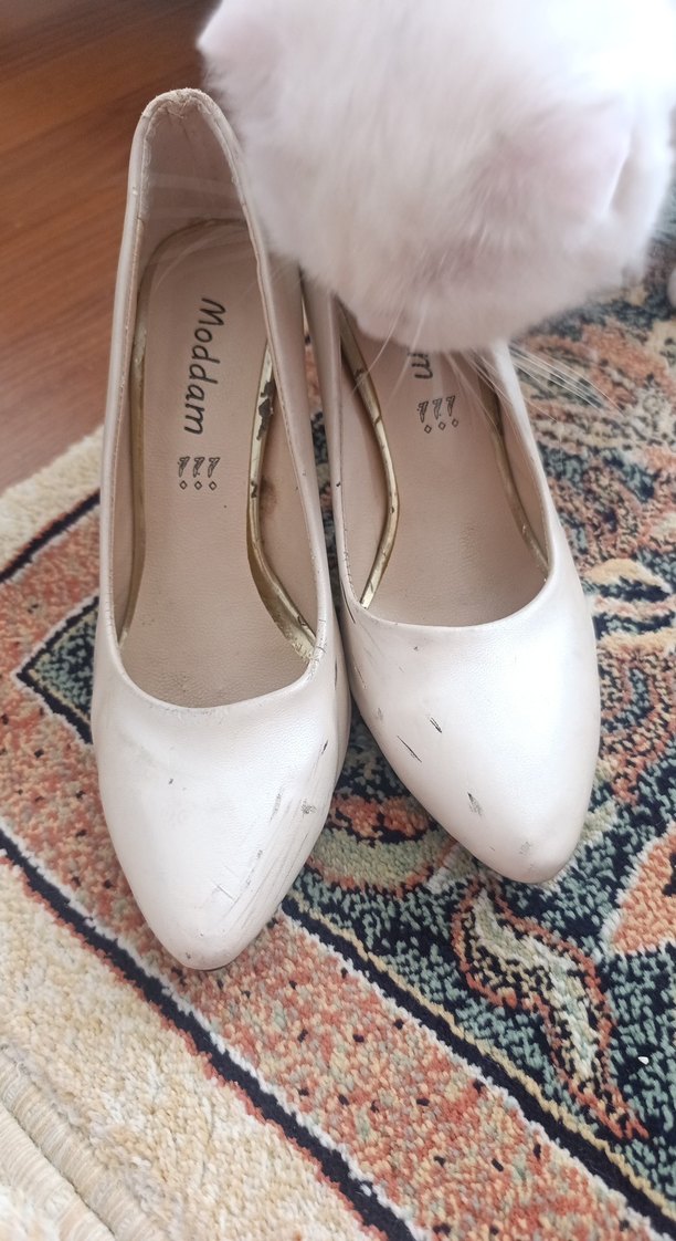 Beyaz Stiletto Topuklu Kadın Ayakkabı - Görsel 2