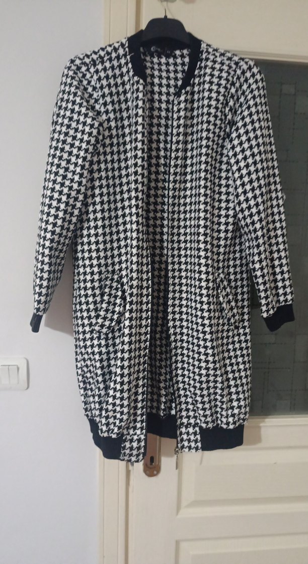 Düğmeli Midi Kadın Gri Ceket - Görsel 3