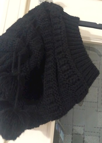 Kadın Siyah Örgü Goth Bere - Görsel 2