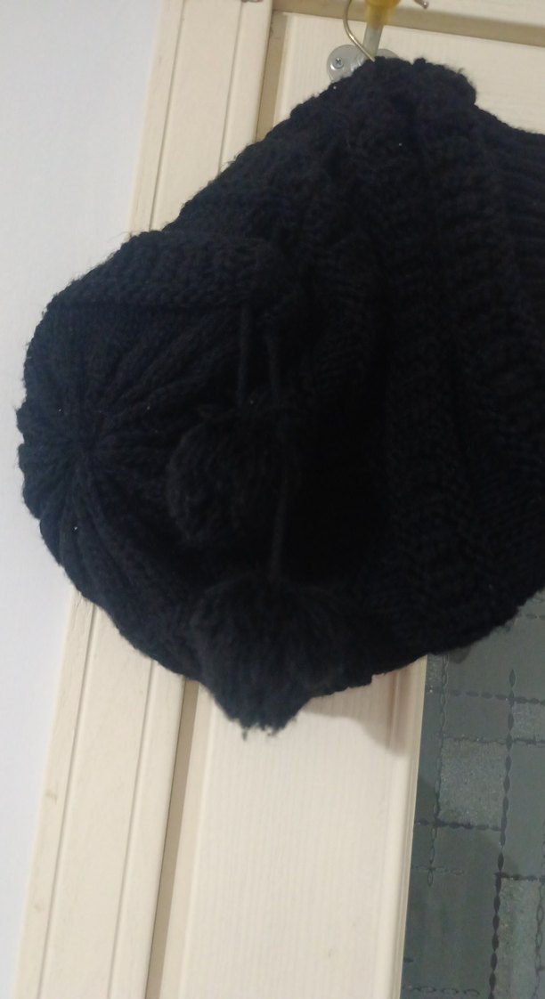 Kadın Siyah Örgü Goth Bere - Görsel 3