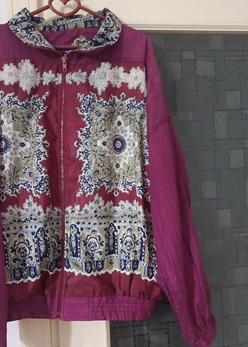 Bordo Desenli Bohem Kadın Ceket - Görsel 3