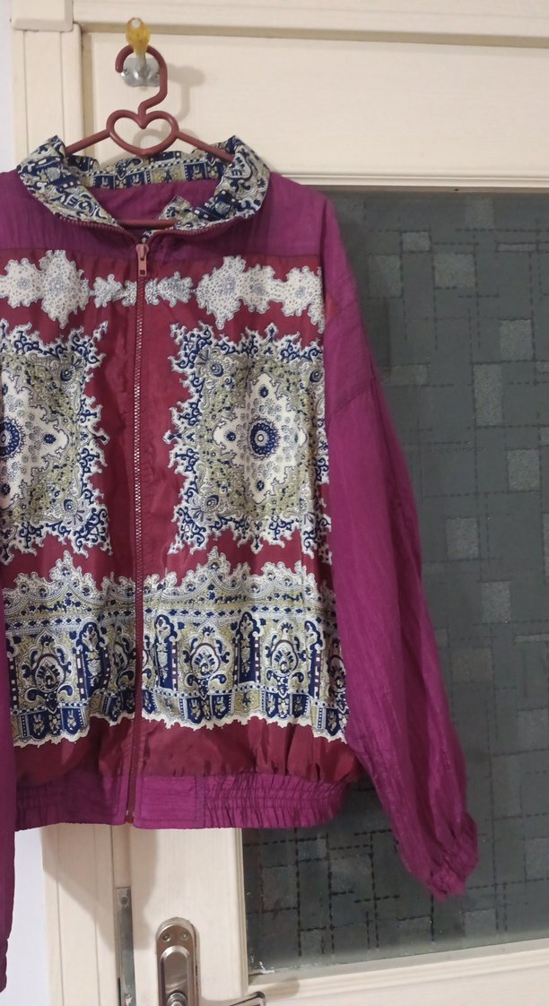 Bordo Desenli Bohem Kadın Ceket - Görsel 3