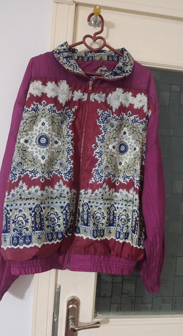 Bordo Desenli Bohem Kadın Ceket - Görsel 2